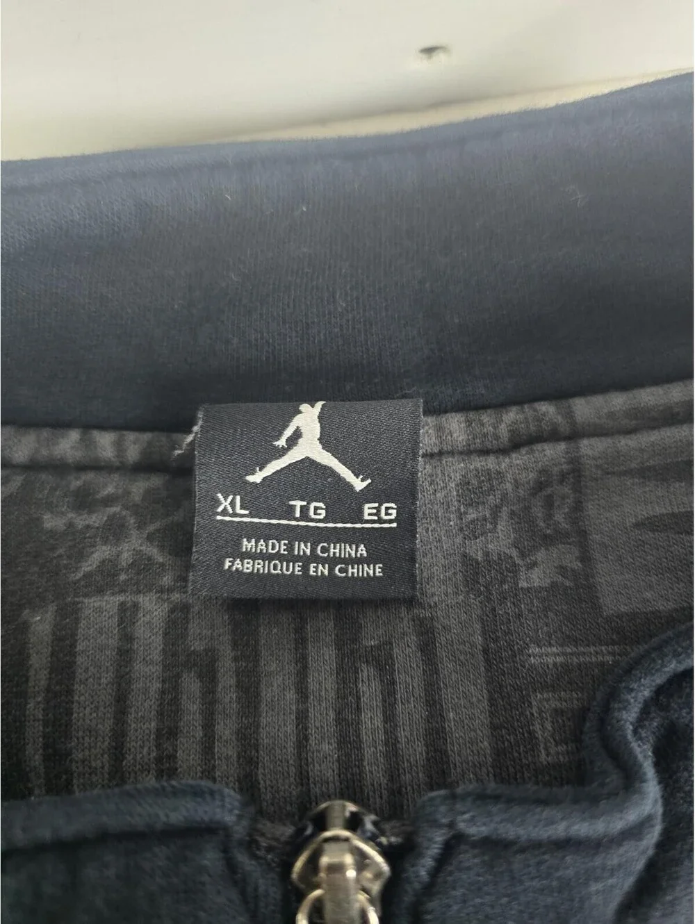 Nike Air Jordan Flight Jacket Mens XL Black Full Zip Logo Pockets Vintage Y2K